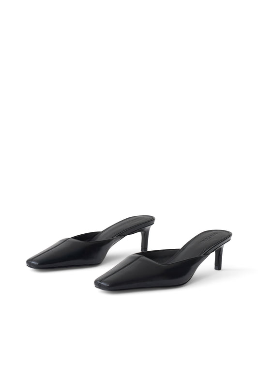 Stevie Pointed Square Toe Mule - Black